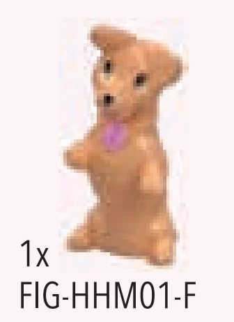Dog, sitting on two legs, pink collar pattern