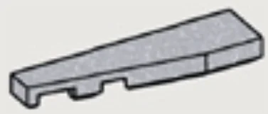 Tile 1 x 4 with missing left corner in Gray, Steel