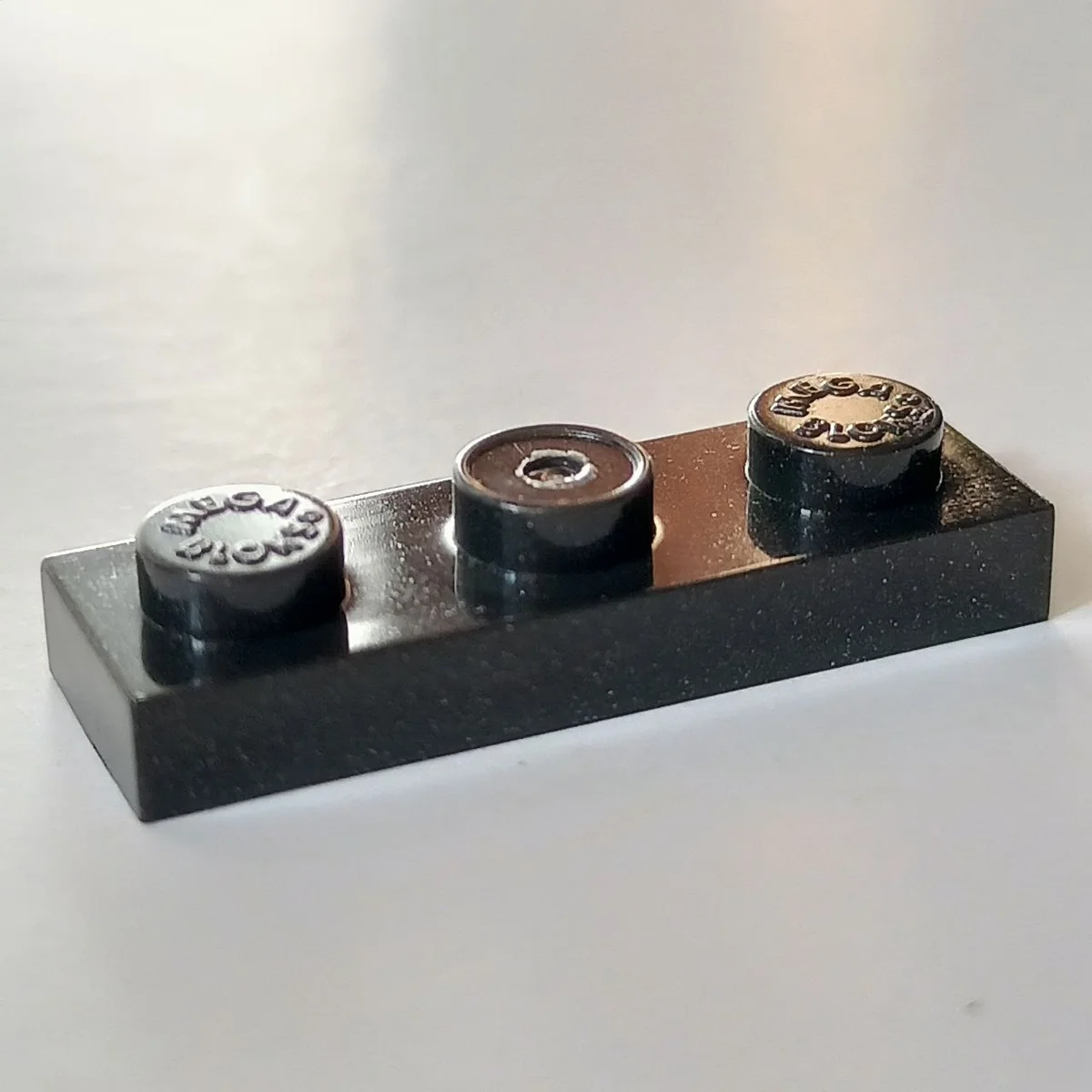 Plate 1 x 3 in Metal, Gunmetal (Metallic)