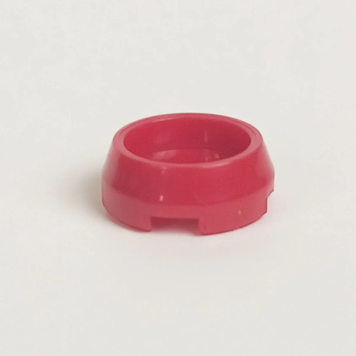 Brick Round 2 x 2 two-thirds height with recessed center in Red, Flame