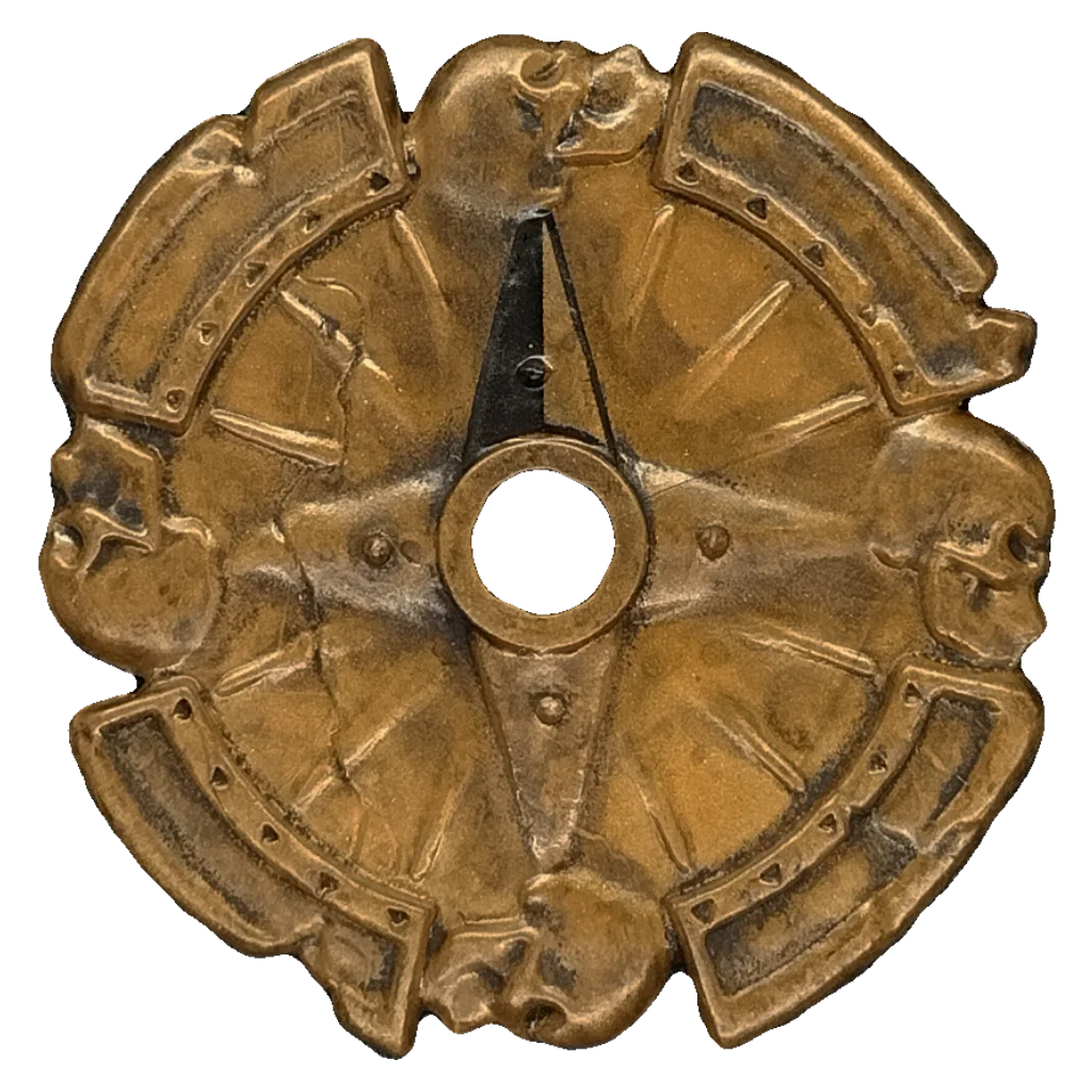Miscellaneous: collectible coin, pirate compass in Metal, CopperGold (+ Black Wash) (Metallic)
