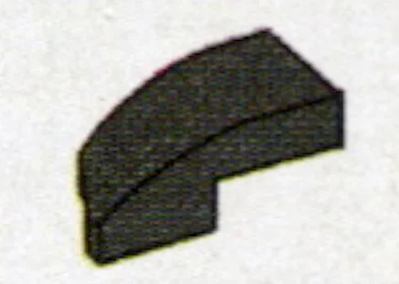 Wedge 25 1 x 2 Curved Slope, Right in Gray, Dark (Metallic)