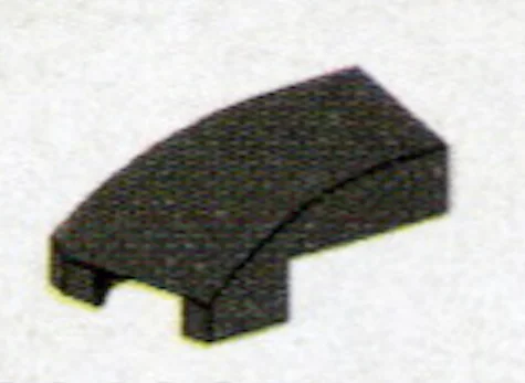 Wedge 25 1 x 2 Curved Slope, Left in Gray, Dark (Metallic)
