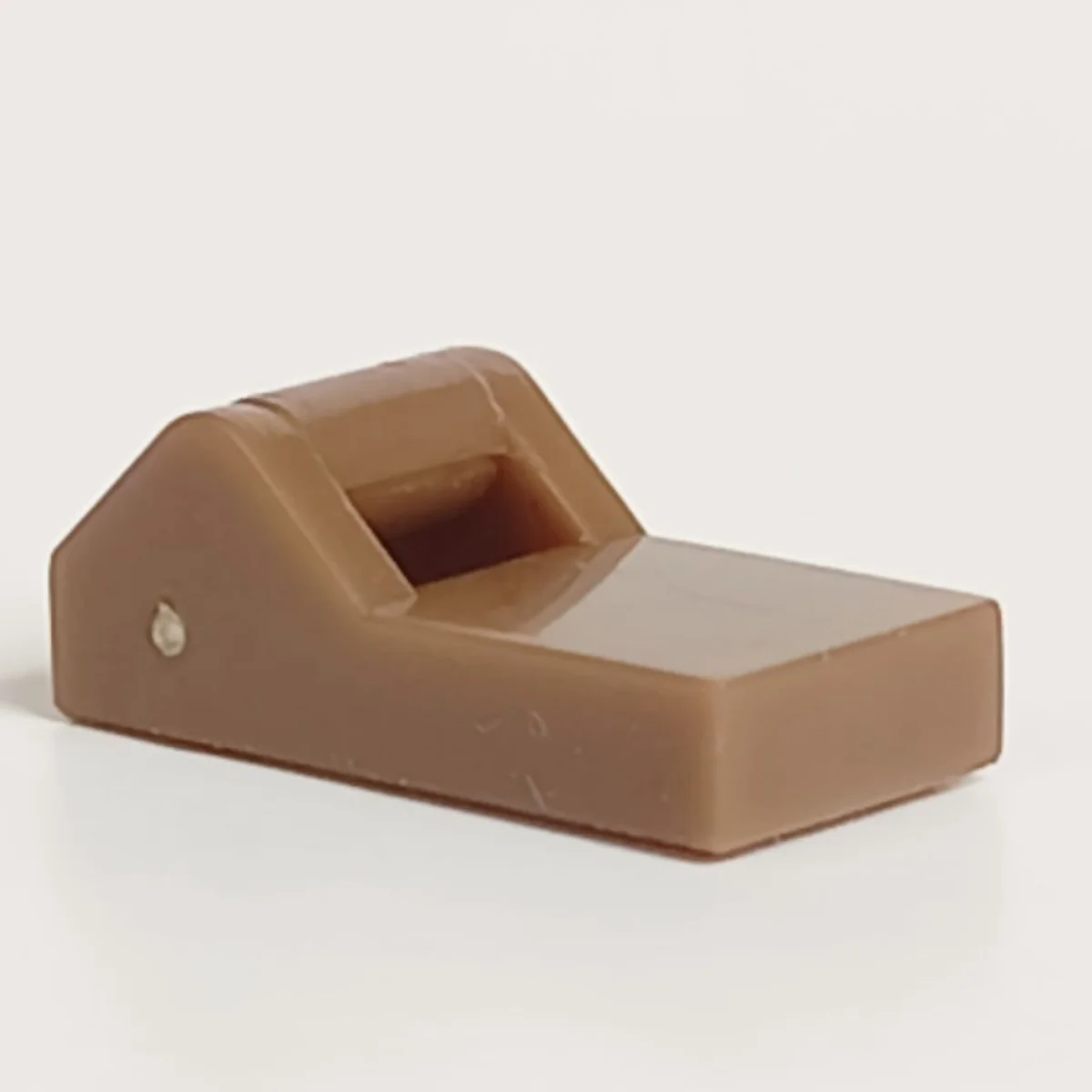 Tile 1 x 2 w/ Raised Horizontal Clip in Brown, Milk Chocolate