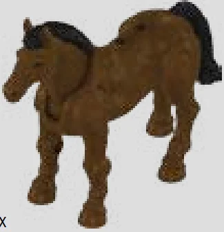 Creature, complete: horse, dark gray with black mane, gray hooves in Multicolored