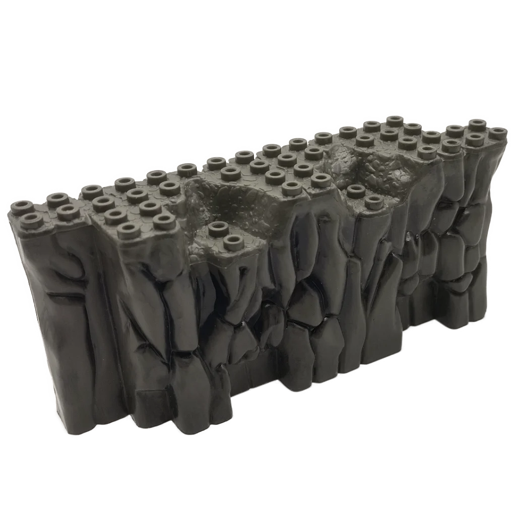 Wall 4 x 6 x 16 rock, dark gray with black grime