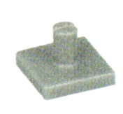 Tile 2 x 2 with vertical axle pin Connector in Silver (Metallic)