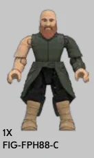 Figure, Viking: male, bald, brown beard, bare tattooed right arm