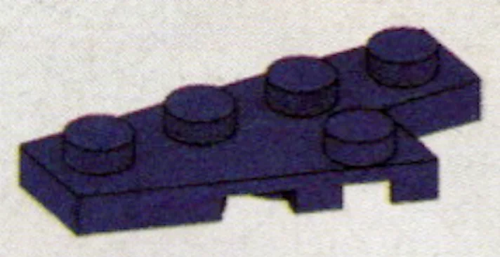 Plate 2 x 4 wedge with notch, left in Purple, Rich