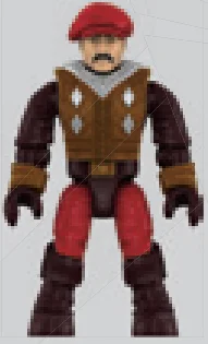 Figure, AC: Borgia guard, red cap, brown vest, red leggings