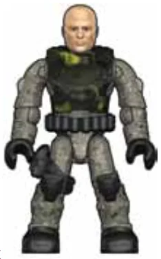 Figure, TERM: Resistance, gray fatigues, bald, pale skin