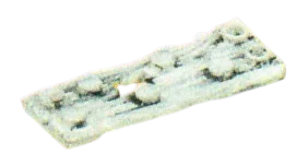 Plate 2 x 6 wood plank, damaged with hollow studs at one end in Multicolored