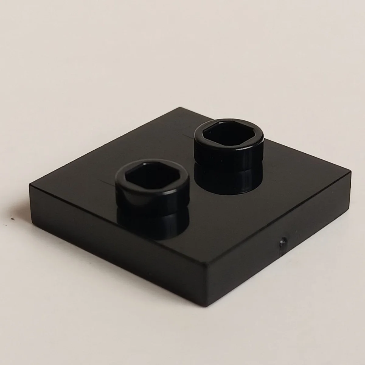 Plate 2 x 2 with two studs, center in Black