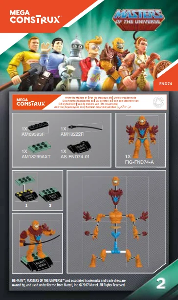 Instruction booklet for FND74 Beast Man