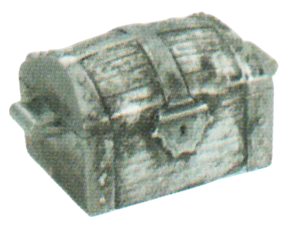Container: coffer with lid, dull silver with black grime in Silver, Dull