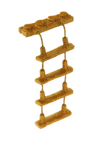 Ladder 5 rungs on 1 x 4 plate, rope ladder in Multicolored
