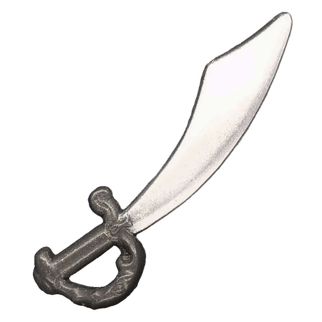 Weapon, Melee: sword, cutlass in Metal, Gunmetal (+ Silver Paint) (Metallic)