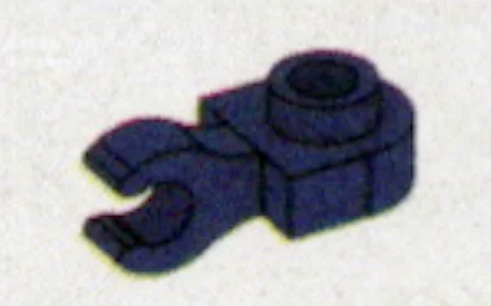 Plate 1 x 1 half-round with horizontal clip in Purple, Rich