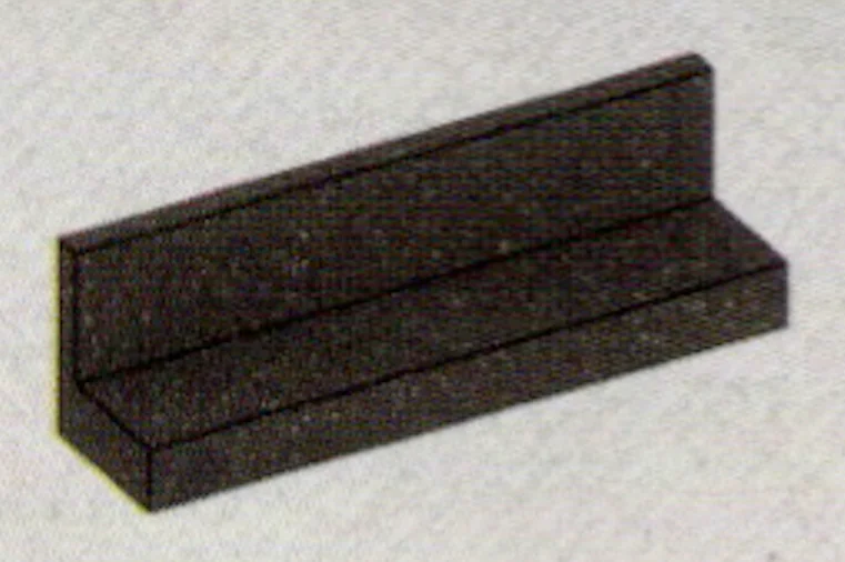 Panel 1 x 1 x 4 in Gray, Dark (Metallic)