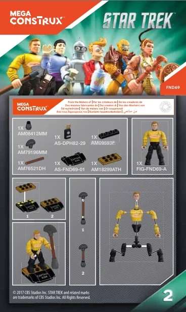 Instruction booklet for FND62 Captain Kirk