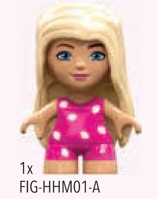 Barbie UB, barbie pink swimsuit with white seashell pattern, long gold blond hair, blue eyes