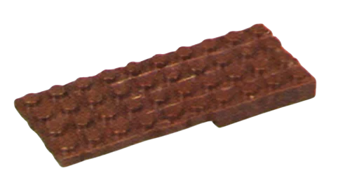 Brick 4 x 10 splintered, two-thirds-height in Brown, Dark