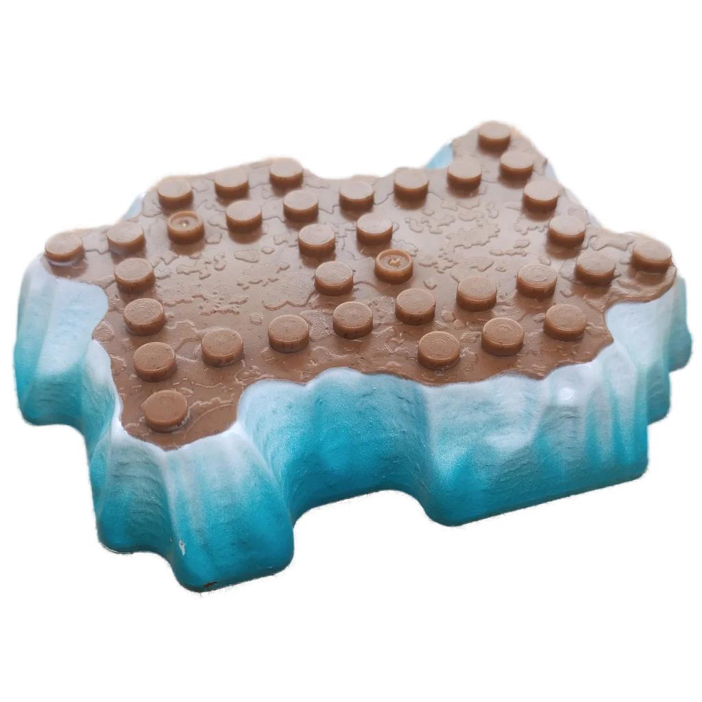 Terrain: base 8 x 2 x 12, painted shoreline