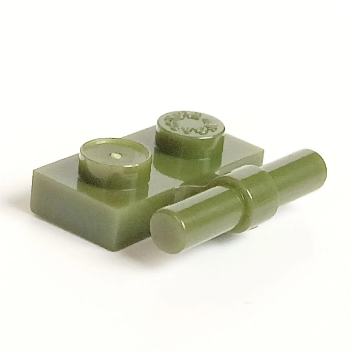Plate 1 x 2 with handle in Green, Medium (Camo)