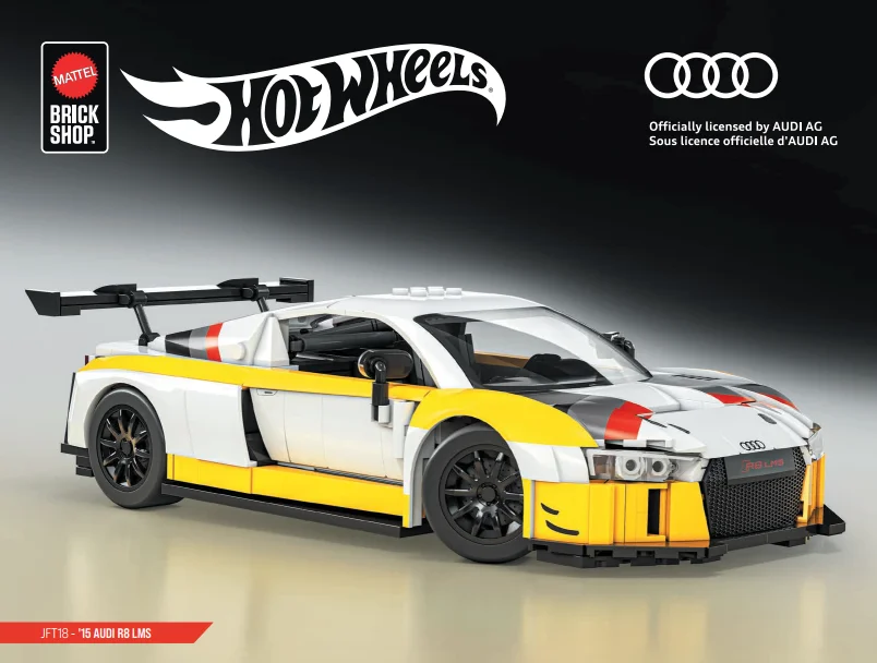 Instruction booklet for JFT18 Mattel Brick Shop Hot Wheels '15 Audi R8 LMS