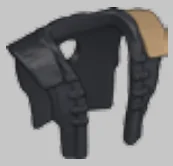 Weapon, Armor: leather vest w/ tan right shoulder reinforcement in Black