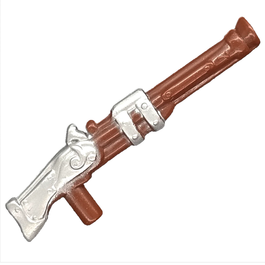 Weapon, Firearm: musket, flintlock in Brown, Reddish (+ Silver Paint)