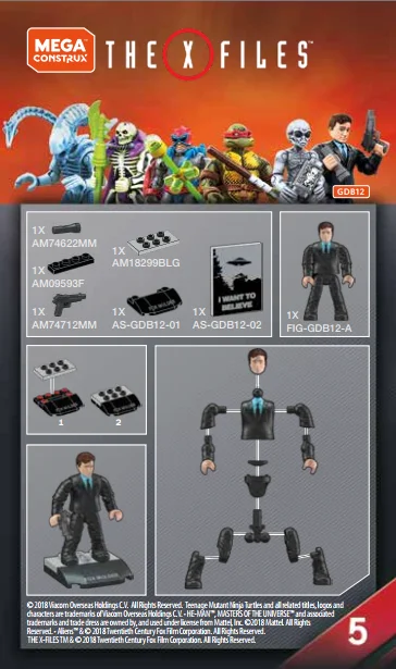 Instruction booklet for GDB12 Fox Mulder