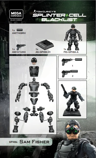 Instruction booklet for GPH84 Sam Fisher