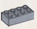 Brick 2 x 4 in Gray, Medium (Metallic)