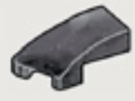 Slope brick 25 1 x 2 corner, curved slope, left in Gray, Dark (Metallic Camo)