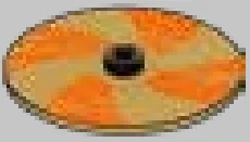 Weapon, Armor: Viking shield, stylized orange and tan spiral in Beige, Light Olive Drab
