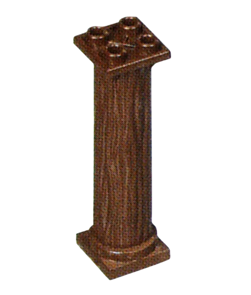 Brick 2 x 6 x 2 column, wood grain in Brown, Dark