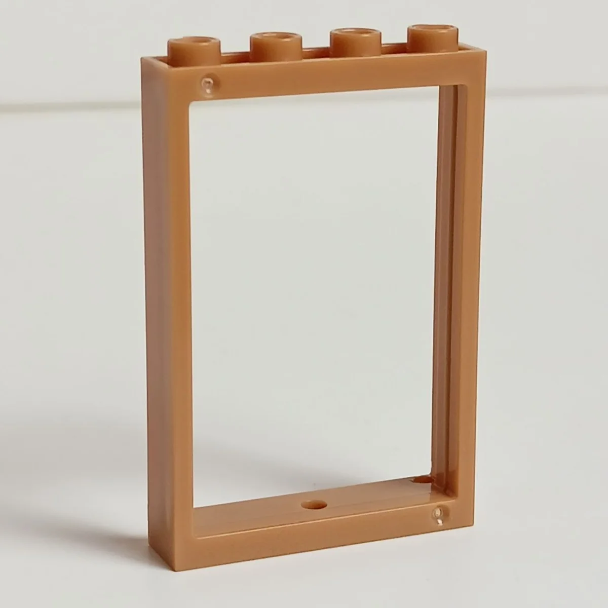 Wall, Door 4 x 5 x 1 open with pivot holes at top and bottom in Brown, Light Nougat
