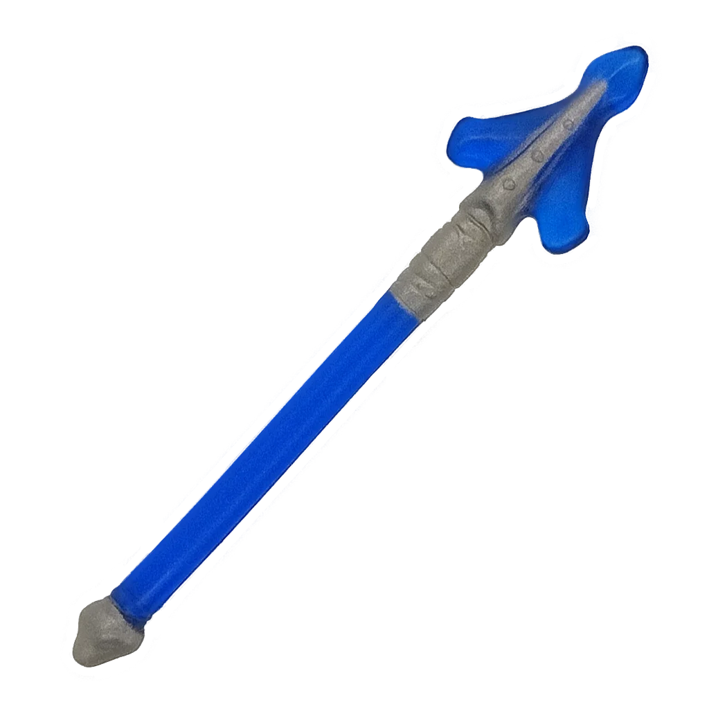Weapon, Melee: spear, skeleton crew in Blue, Sapphire (+ Silver Paint) (Translucent)