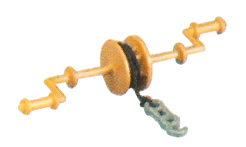 Wheel, winch with string & 2 handles, assembled in Brown, Milk Chocolate