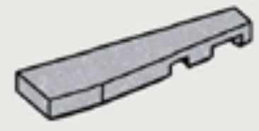 Tile 1 x 4 without right corner in Gray, Steel
