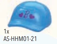 hat with COLOR REVEAL purple hearts and barbie logo pattern (for UB figures)