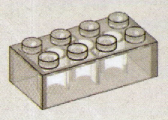 Brick 2 x 4 in Clear (Translucent)