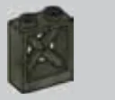 Wall 2 x 2 x 1 with cylindrical crossbeams in Green, Jungle (Camo)