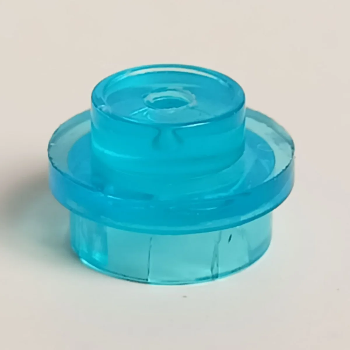 Plate Round 1 x 1 in Blue, Medium (Translucent)
