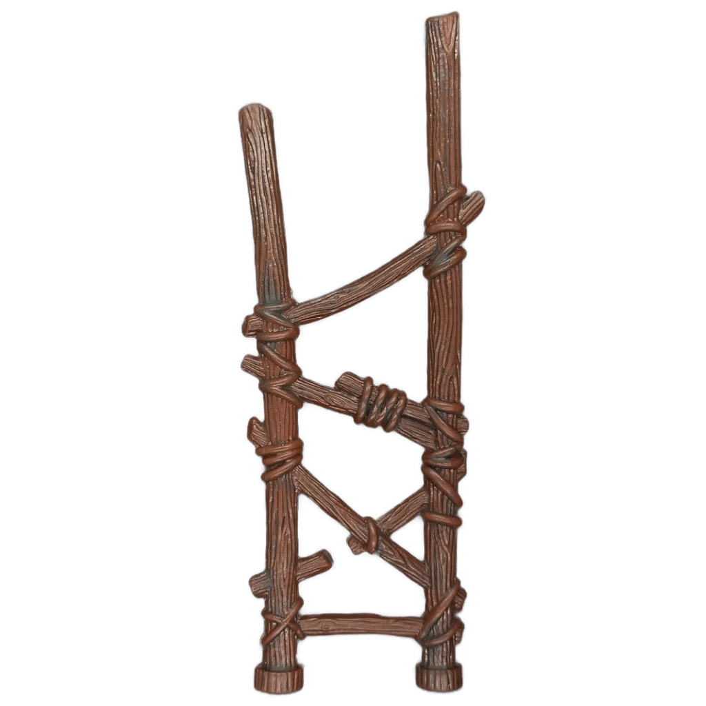 Wall 4 x 9 x 1 lashed sticks in Brown, Reddish (+ Black Wash)