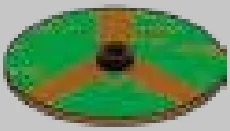 Weapon, Armor: Viking shield, green field divided by brown border in Brown, Milk Chocolate