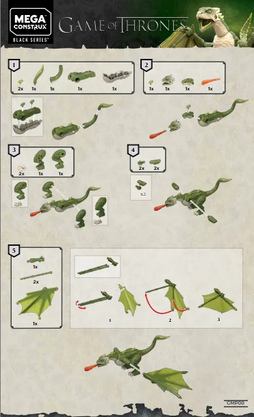 Instruction booklet for GMP00 Dragon Egg: Rhaegal