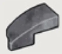 Slope brick 25 1 x 2 corner, curved slope, right in Gray, Dark (Metallic Camo)