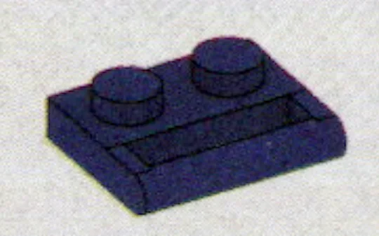 Plate 1 x 2 with handle, lengthwise in Purple, Rich